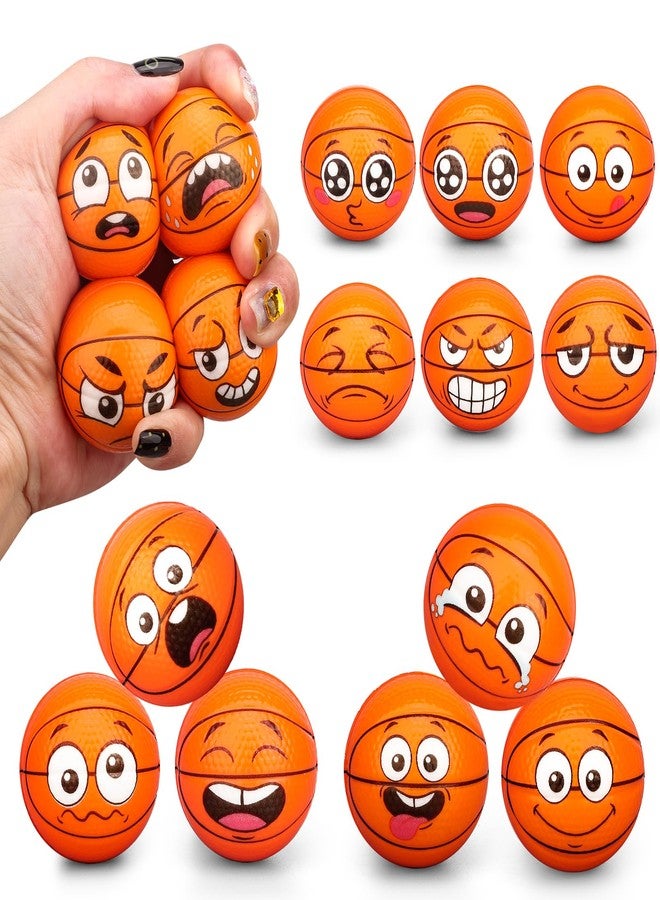 Dilabnba Squishies Sensory Stress Squeezing Balls, 16 Pack Mini Soft Squeeze Foam Basketball Toy Sport Party, Best Calming Tool to Relieve Anxiety, Vent Mood, Improve Focus, Goodie Bags Stocking Stuffers - Image 1